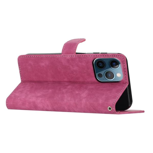 SKALO iPhone 15 Pro Max Lompakkokotelo PU-nahkaa - Cerise