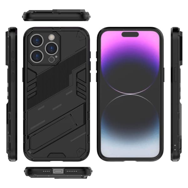 SKALO iPhone 15 Pro Max Hybrid BIBERCAS Suojakuori - Musta