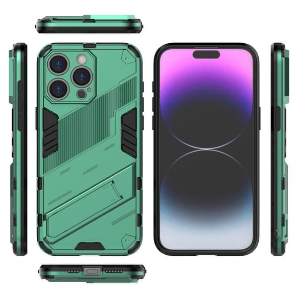 SKALO iPhone 15 Pro Max Hybrid BIBERCAS Suojakuori - Vihreä