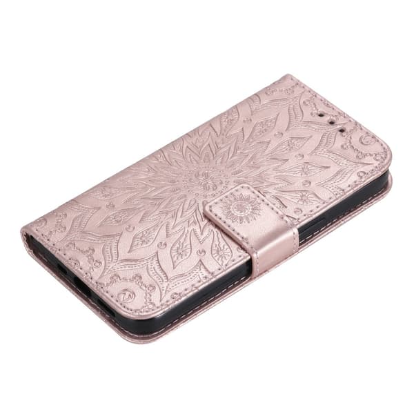 SKALO iPhone 15 Pro Max Mandala lompakkokotelo - Ruusukulta