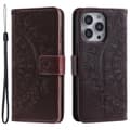 Pikkukuva 1 / 7: SKALO iPhone 15 Pro Mandala lompakkokotelo - Ruskea