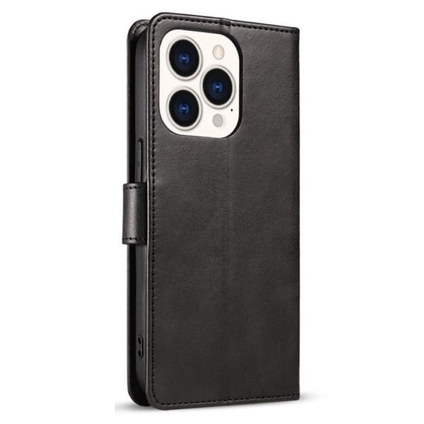 SKALO iPhone 15 Pro Premium Wallet Lompakkokotelo - Musta