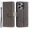 Pikkukuva 1 / 7: SKALO iPhone 15 Pro Mandala lompakkokotelo - Harmaa