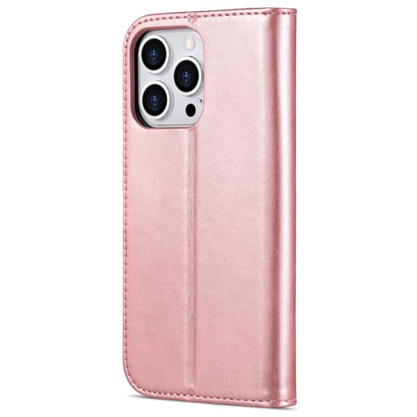 SKALO iPhone 15 Pro AZNS lompakkokotelo - Ruusukulta