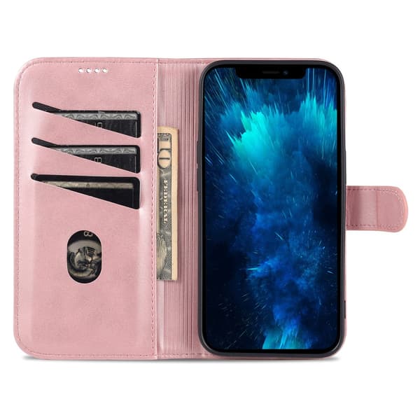 SKALO iPhone 15 Pro AZNS lompakkokotelo - Ruusukulta