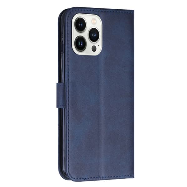 SKALO iPhone 15 Pro Embossed Triangle Lompakkokotelo - Sininen