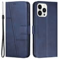 Pikkukuva 1 / 10: SKALO iPhone 15 Pro Embossed Triangle Lompakkokotelo - Sininen