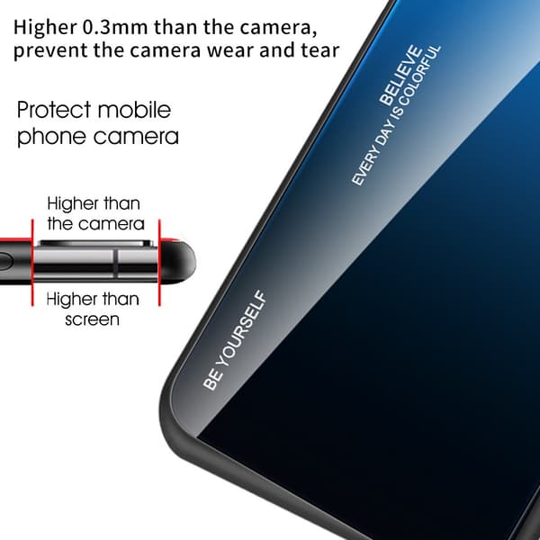SKALO iPhone 15 Plus Gradient Hærdet glas TPU Cover - Blå