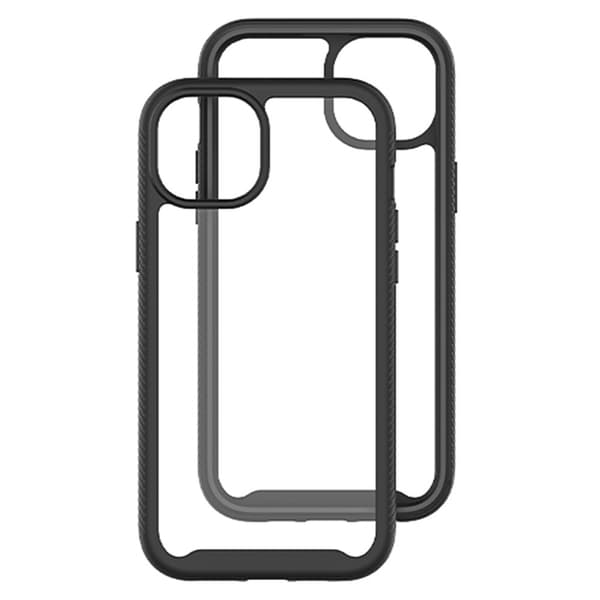SKALO iPhone 15 Plus Stødsikker Clear Hybrid Cover - Sort