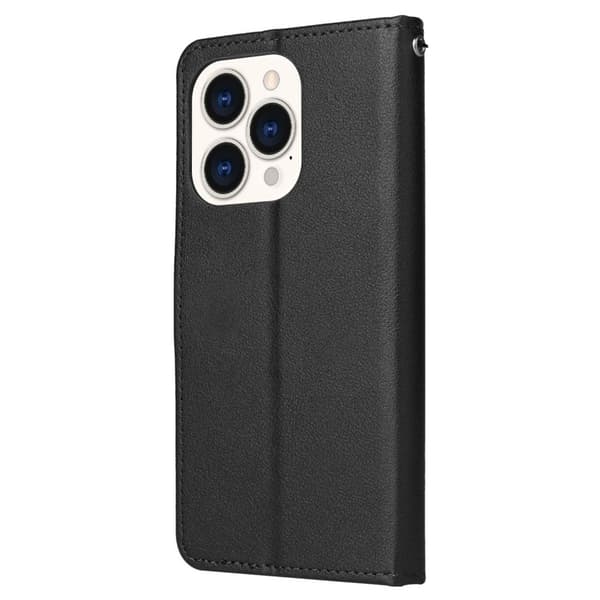 SKALO iPhone 15 Plus Flip Cover m. pung i PU-læder - Sort
