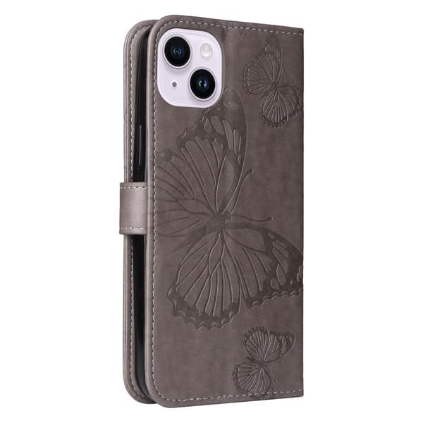 SKALO iPhone 15 Plus Mandala Butterfly Plånboksfodral - Grå