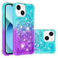 Miniatyrbillede 3 af 7: SKALO iPhone 15 Plus Kvicksand Glitter Hjerter TPU Cover - Turkis-Lilla