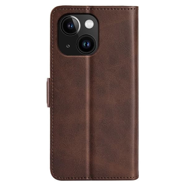 SKALO iPhone 15 Plus Premium Wallet Flip Cover - Brun