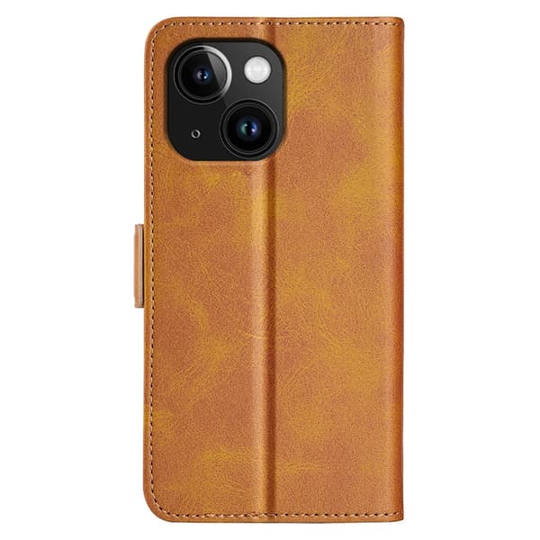 SKALO iPhone 15 Plus Premium Wallet Flip Cover - Lys brun