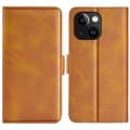 Miniatyrbillede 1 af 7: SKALO iPhone 15 Plus Premium Wallet Flip Cover - Lys brun