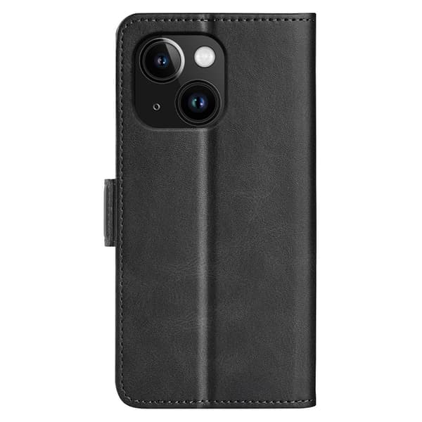 SKALO iPhone 15 Plus Premium Wallet Lompakkokotelo - Musta