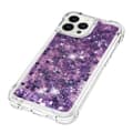 Miniatyrbillede 5 af 6: SKALO iPhone 15 Pro Kvicksand Glitter Hjerter TPU Cover - Lilla