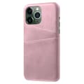 Pikkukuva 2 / 4: SKALO iPhone 15 Pro PU-nahkainen Korttikotelo - Ruusukulta