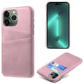 Pikkukuva 1 / 4: SKALO iPhone 15 Pro PU-nahkainen Korttikotelo - Ruusukulta
