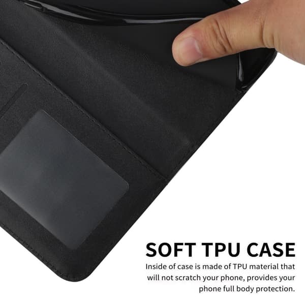 SKALO iPhone 15 Pro Embossed Triangle Lompakkokotelo - Musta