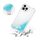 Miniatyrbillede 4 af 6: SKALO iPhone 15 Pro Kvicksand Glitter Hjerter TPU Cover - Turkis