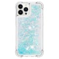 Miniatyrbillede 1 af 6: SKALO iPhone 15 Pro Kvicksand Glitter Hjerter TPU Cover - Turkis