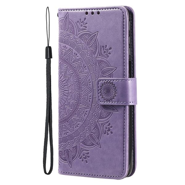 SKALO iPhone 15 Pro Mandala lompakkokotelo - Violetti