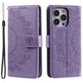 Pikkukuva 1 / 7: SKALO iPhone 15 Pro Mandala lompakkokotelo - Violetti
