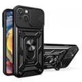 Pikkukuva 1 / 9: SKALO iPhone 15 Armor hybridi metallirengas kameran liukusäädin - - Musta