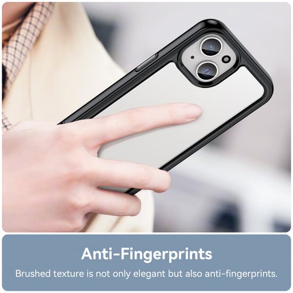 SKALO iPhone 15 Läpinäkyvä TPU suojakuori - Musta