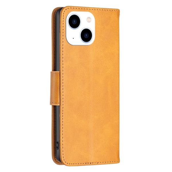 SKALO iPhone 15 Flip Cover m. pung i PU-læder - Gul