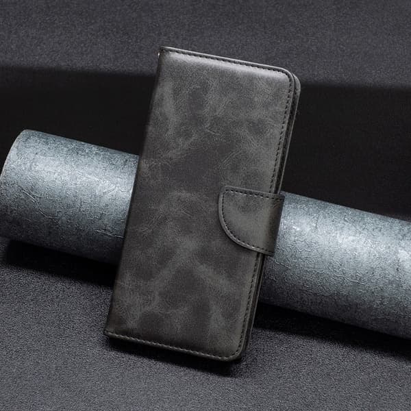SKALO iPhone 15 Lompakkokotelo PU-nahkaa - Musta