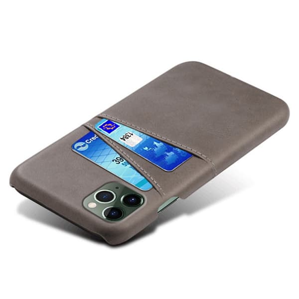 SKALO iPhone 15 PU-læder Kortholder Cover - Grå