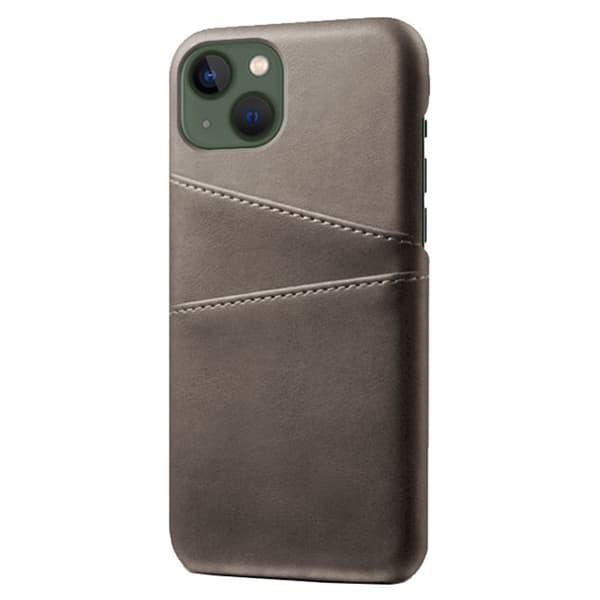 SKALO iPhone 15 PU-læder Kortholder Cover - Grå