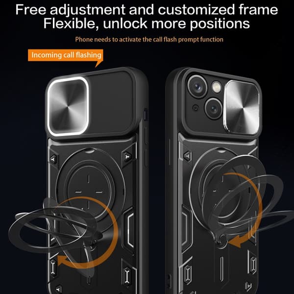 SKALO iPhone 15 Armor hybridi magnetrengas kameran liukusäädin - Punainen