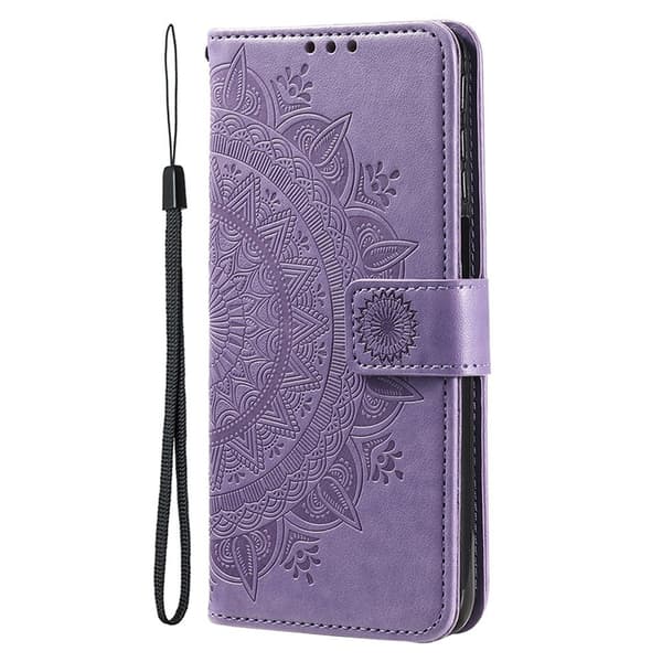 SKALO iPhone 15 Mandala Plånboksfodral - Lila