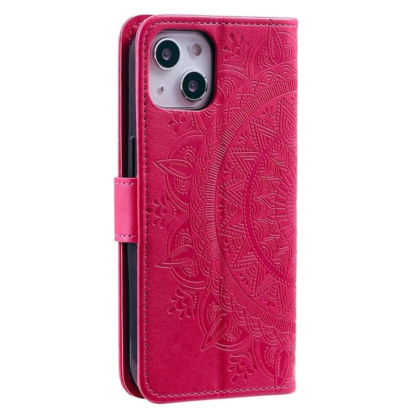 SKALO iPhone 15 Mandala lompakkokotelo - Cerise
