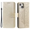 Pikkukuva 1 / 7: SKALO iPhone 15 Mandala lompakkokotelo - Kulta