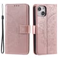 Miniatyrbillede 1 af 7: SKALO iPhone 15 Mandala Flip Cover - Rosa guld