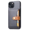 Pikkukuva 1 / 6: SKALO iPhone 15 PU-nahkainen Suojakuori Lompakolla - Musta
