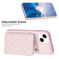 Pikkukuva 3 / 8: SKALO iPhone 15 Tikattu Suojakuori Lompakolla - Pinkki