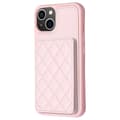 Pikkukuva 1 / 8: SKALO iPhone 15 Tikattu Suojakuori Lompakolla - Pinkki