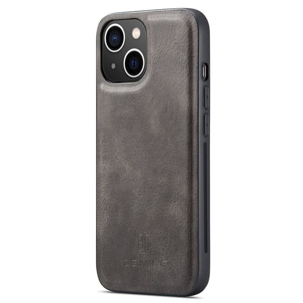 DG MING iPhone 15 2-i-1 Magnet Plånboksfodral - Grå