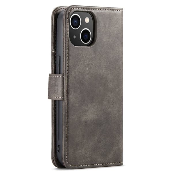 DG MING iPhone 15 2-i-1 Magnet Plånboksfodral - Grå