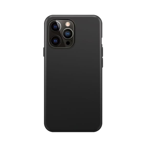 XQISIT iPhone 15 Pro Kuori Silicone Case Musta