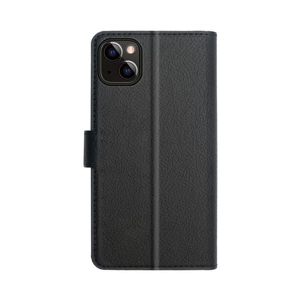 XQISIT iPhone 15 Kotelo Slim Wallet Selection Musta