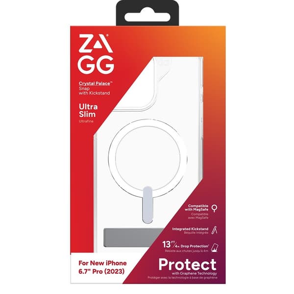 ZAGG iPhone 15 Pro Max Deksel Crystal Palace Snap Kickstand Clear