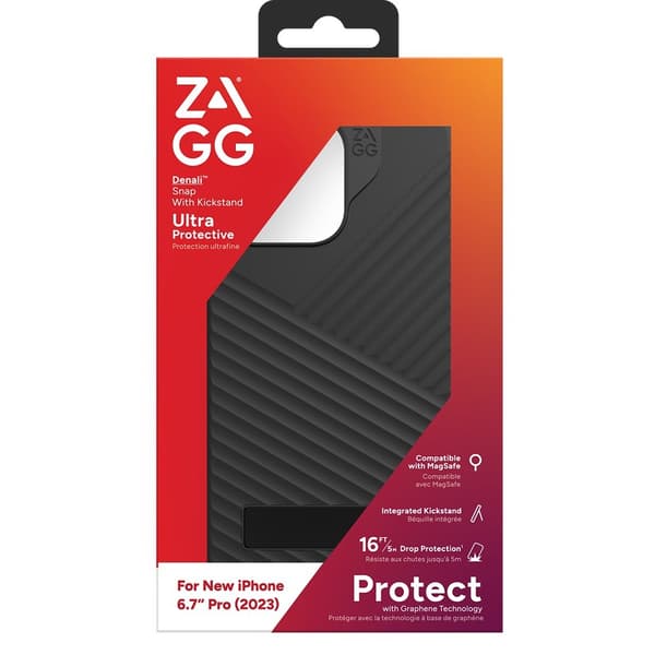 ZAGG iPhone 15 Pro Max Kuori Denali Snap Kickstand Musta