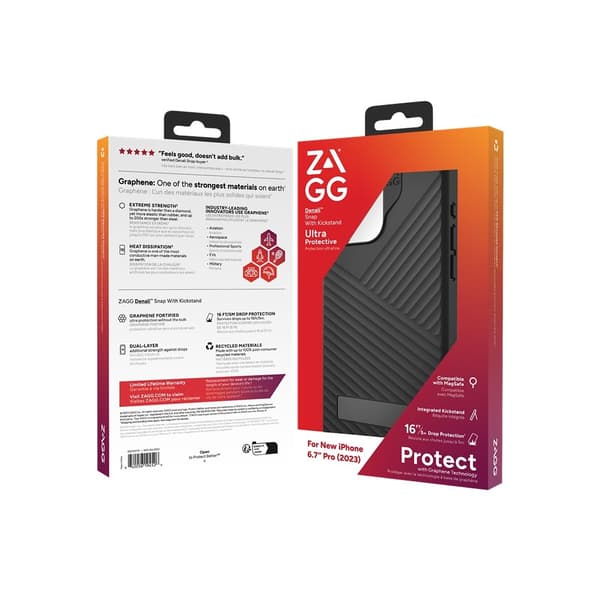 ZAGG iPhone 15 Pro Max Kuori Denali Snap Kickstand Musta