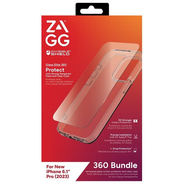 ZAGG InvisibleShield iPhone 15 Pro Cover med Skærmbeskytter Glass Elite 360